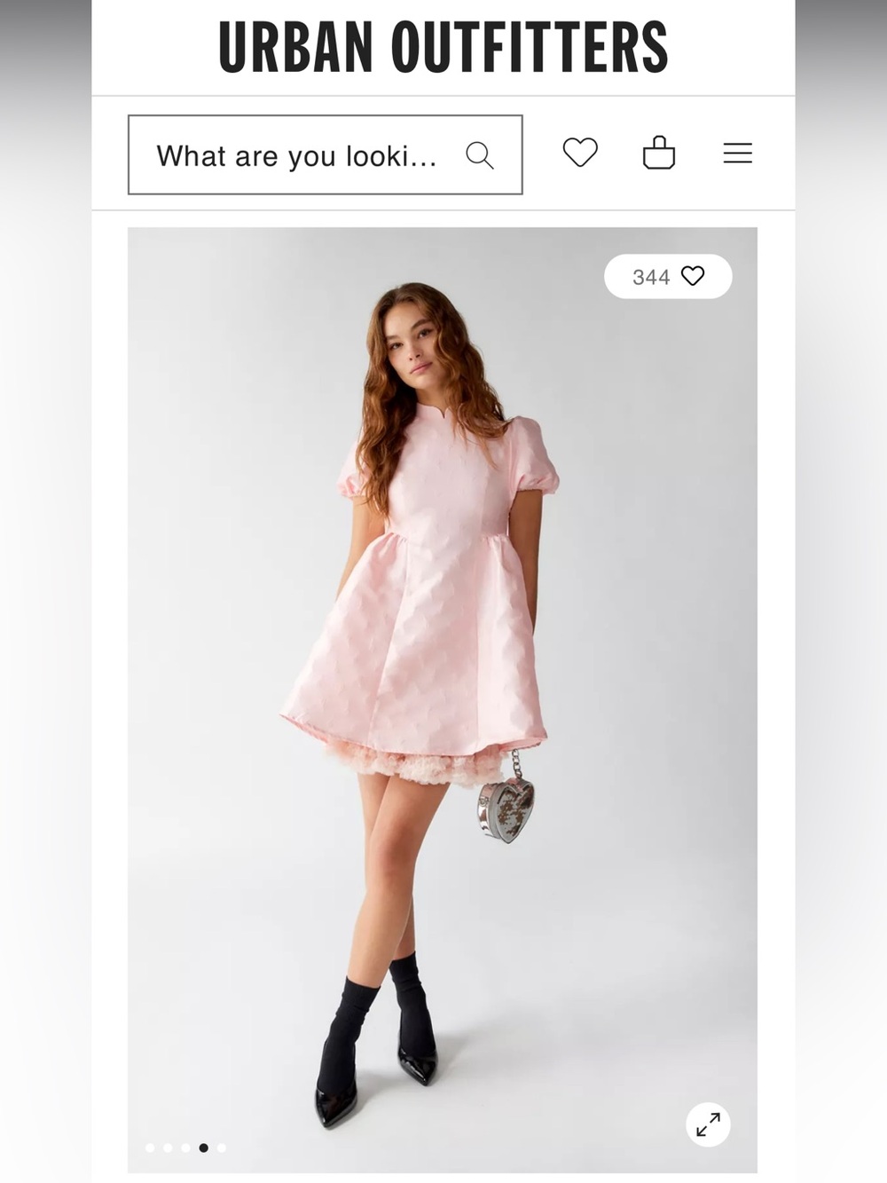 Pink Puff Sleeve Mini Dress